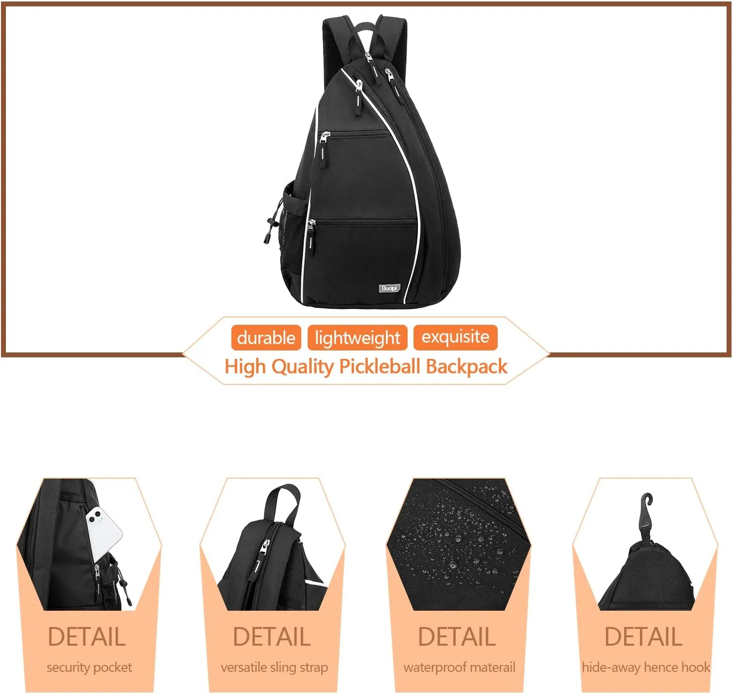 Sucipi Pickleball Bag Pickleball Backpack for Women Men Pickleball Paddle Backpack Reversible Pickleball Paddle Bag Pickleball Rackets Bags for Ladies