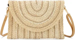 SUKUTU Women Straw Clutch Bag Summer Beach Handwoven Envelope Wallet Crossbody Handbags