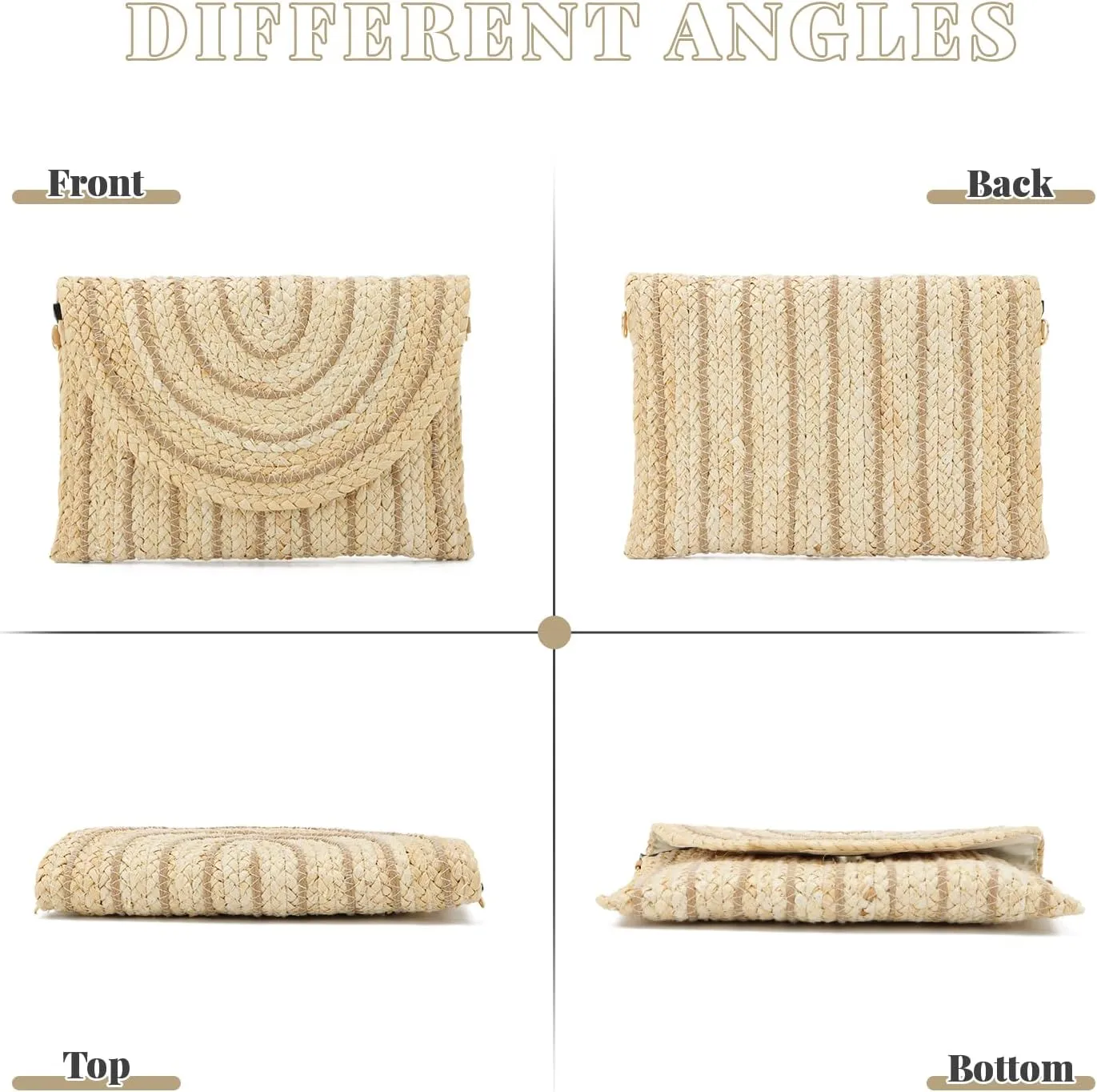 SUKUTU Women Straw Clutch Bag Summer Beach Handwoven Envelope Wallet Crossbody Handbags
