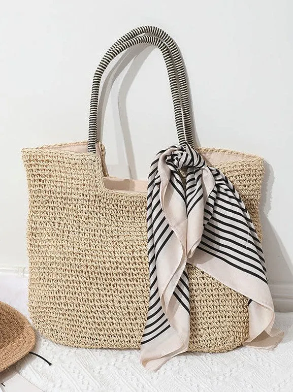 Summer Chic Straw Tote Bag