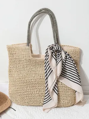 Summer Chic Straw Tote Bag