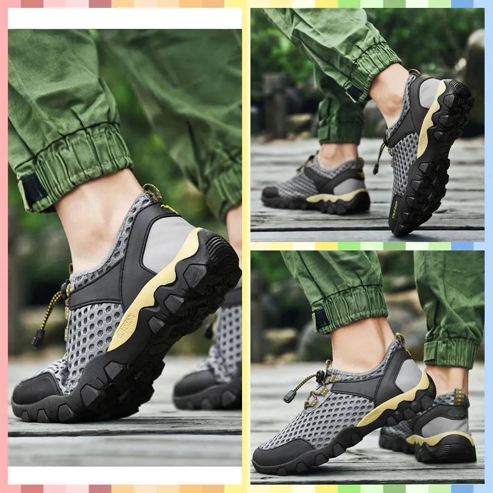 Summer Men's Casual Breathable Sneakers - Quick-Dry Mesh Outdoor Shoes, Non-Slip Hiking & Trekking Footwear for Ultimate Comfort and Support