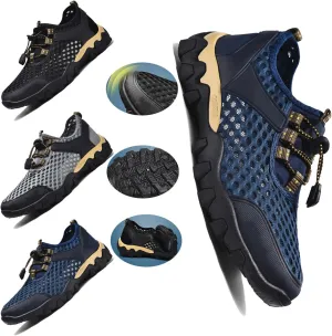 Summer Men's Casual Breathable Sneakers - Quick-Dry Mesh Outdoor Shoes, Non-Slip Hiking & Trekking Footwear for Ultimate Comfort and Support