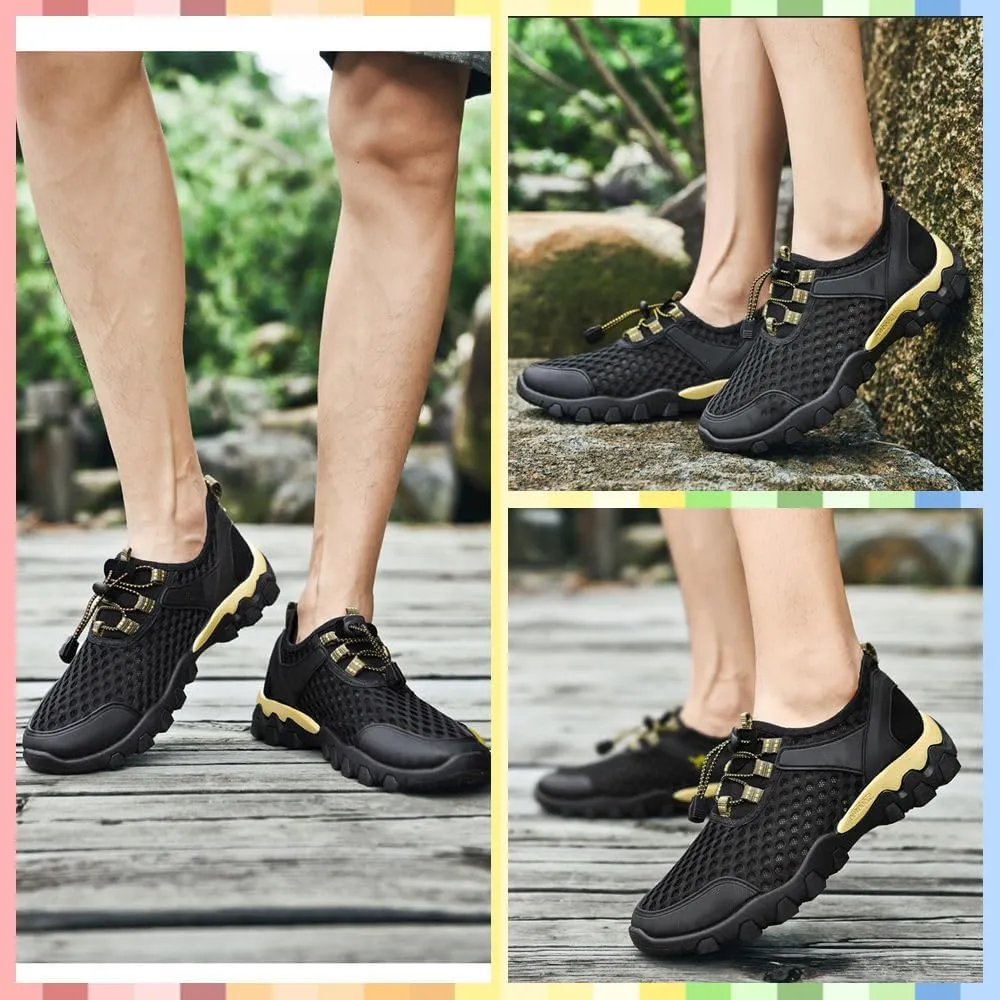 Summer Men's Casual Breathable Sneakers - Quick-Dry Mesh Outdoor Shoes, Non-Slip Hiking & Trekking Footwear for Ultimate Comfort and Support