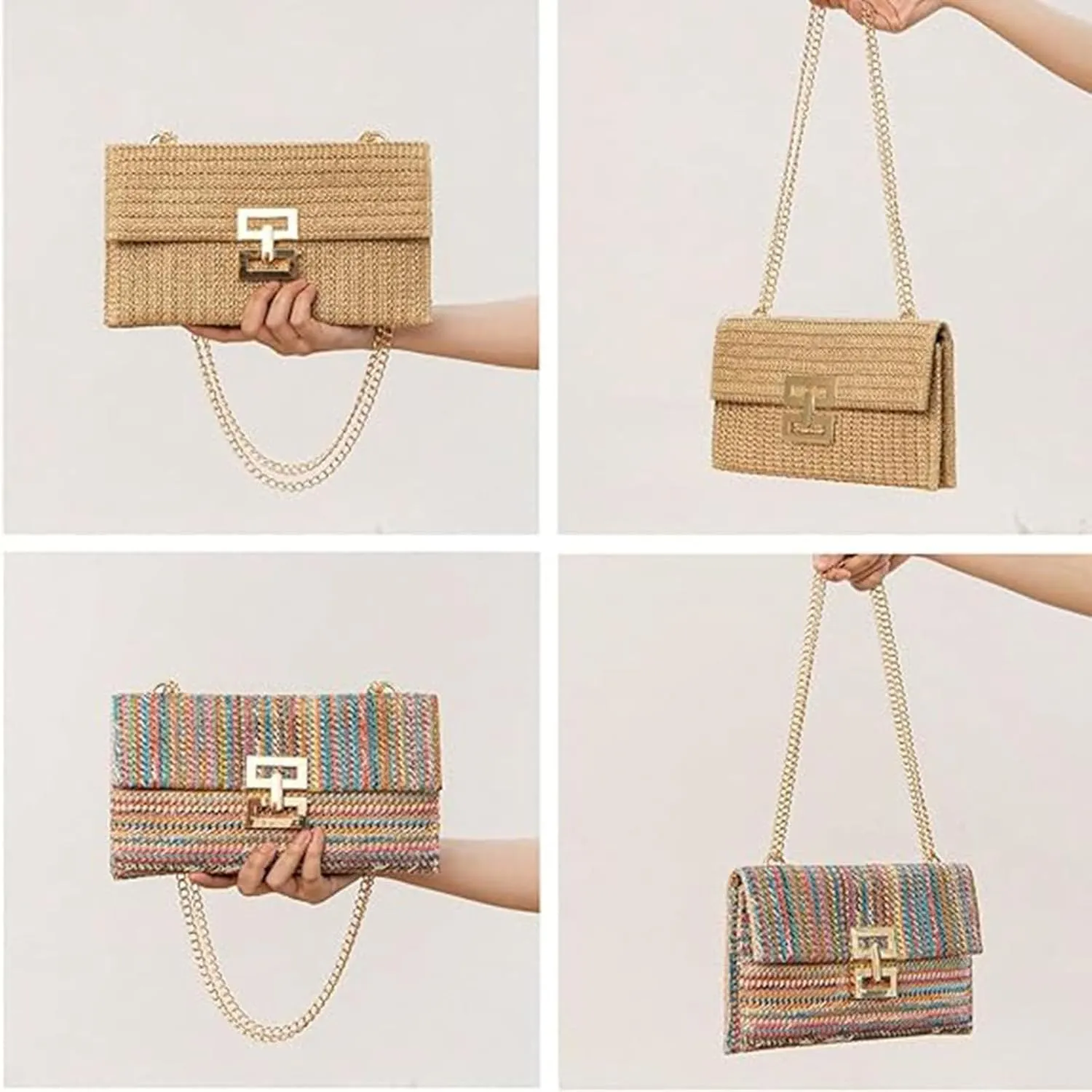 Summer Straw Cluth for women,Rattan Handbags for Women Wicker Purses for Vacation Beach