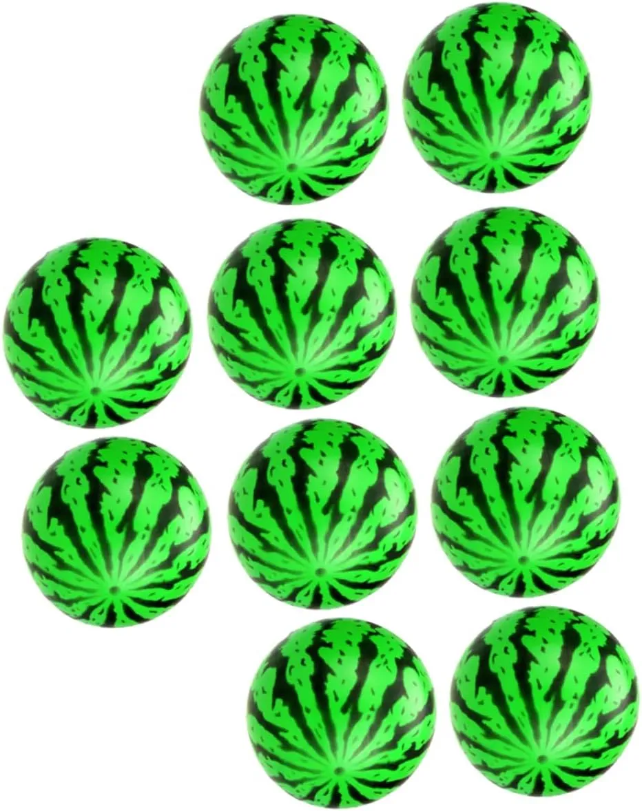 SUPVOX 10PCS Watermelon Shape Inflatable Balls for Fun Beach Outdoor Boy Girl for Pool Lake Play
