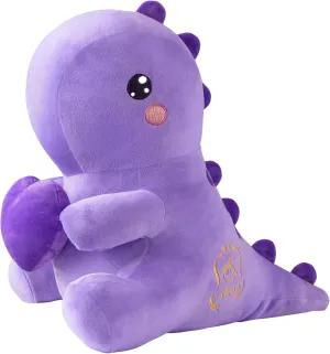 Sweet Romantic Dinosaur Stuffed Animal，Loving Soft Dino Plush Toys with Holding Heart for Valentine Day, Anniversary Birthday Gift for Her Girls Boys Girlfriend (Purple Loving Dinosaur 12 inch)