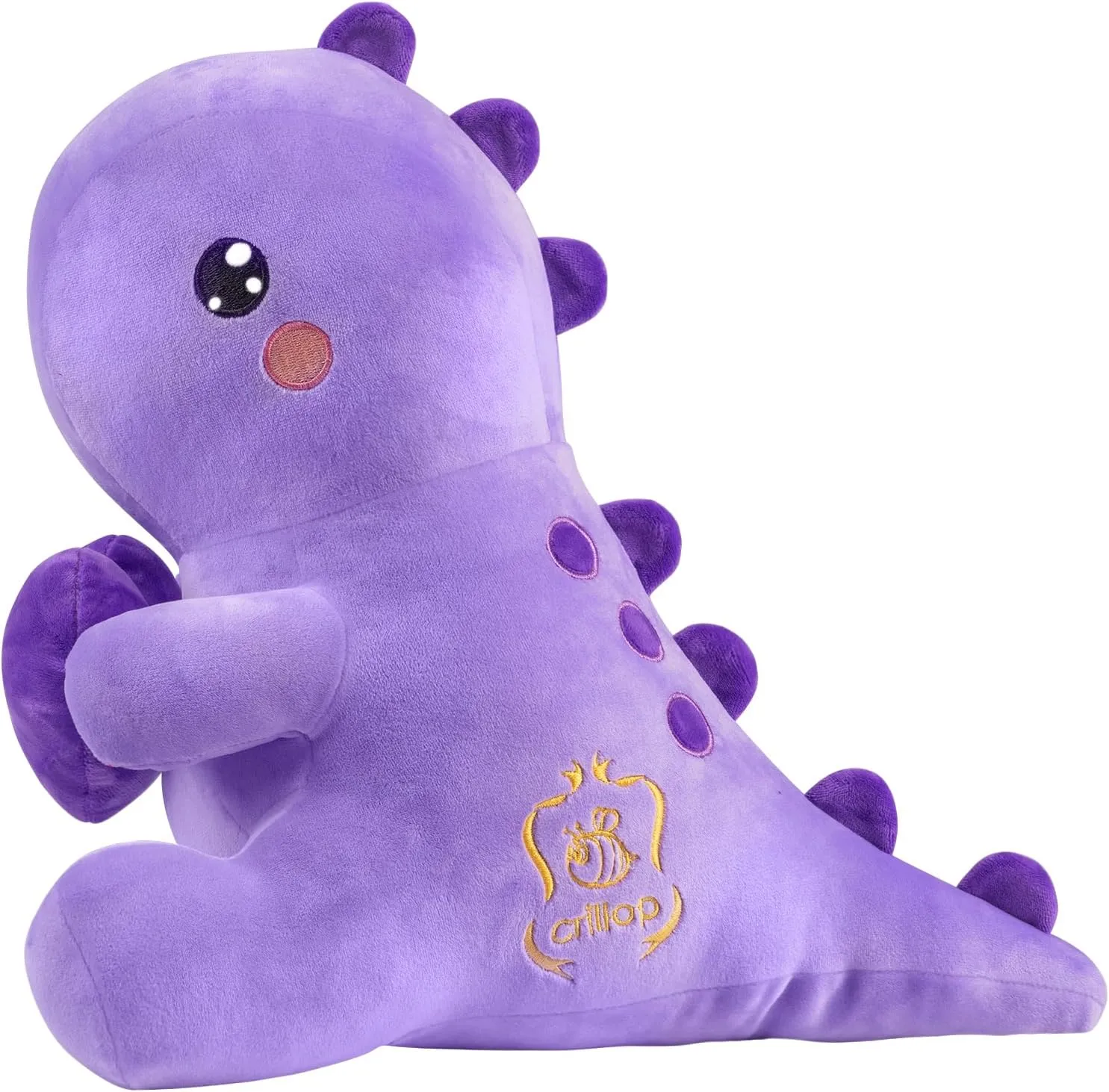 Sweet Romantic Dinosaur Stuffed Animal，Loving Soft Dino Plush Toys with Holding Heart for Valentine Day, Anniversary Birthday Gift for Her Girls Boys Girlfriend (Purple Loving Dinosaur 12 inch)