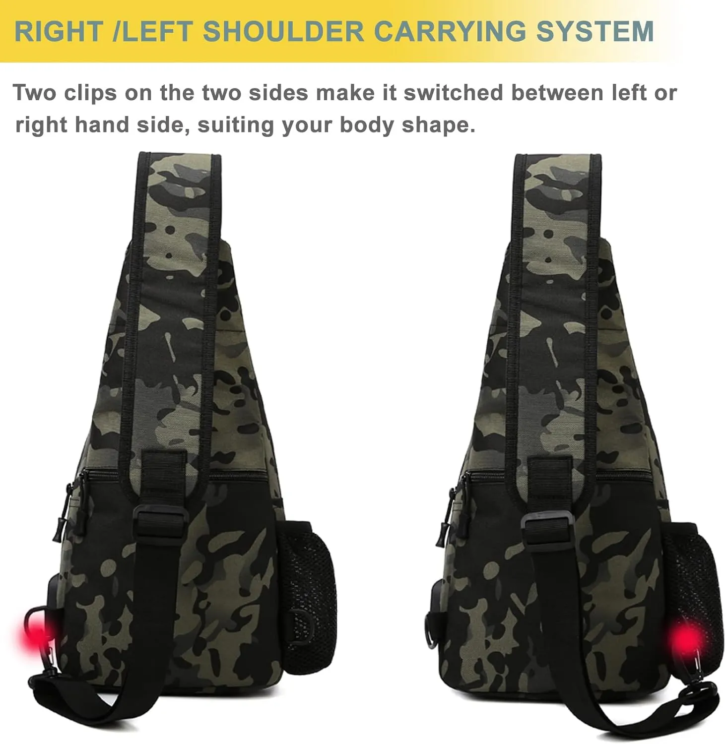 Tactical Shoulder Bag - 1000D Molle Military Backpack Outdoor Daypack Chest Pack (Gray Camo)