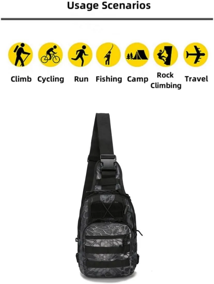 Tactical Sling Backpack, Military Shoulder Bag, Molle Crossbody Pack (Military Green)