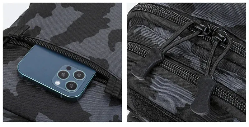 Tactical Sling Shoulder Bags Waterproof Night Reflective Strip Pack EDC Molle Chest Bag 10L Capacity Black