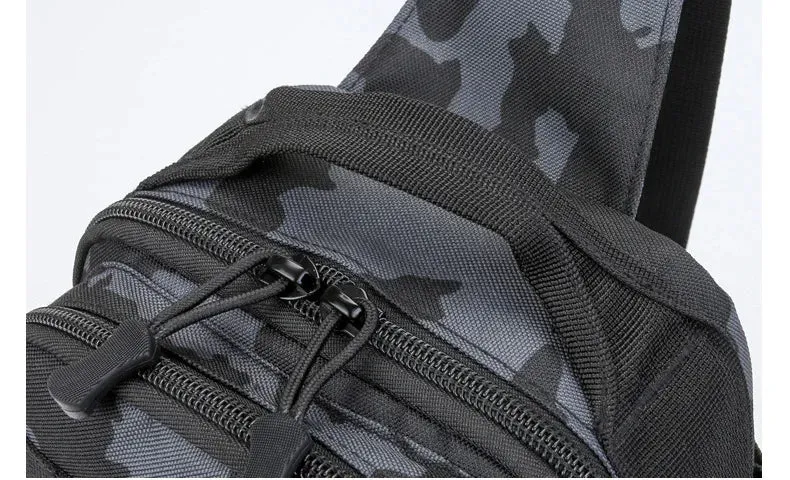 Tactical Sling Shoulder Bags Waterproof Night Reflective Strip Pack EDC Molle Chest Bag 10L Capacity Black