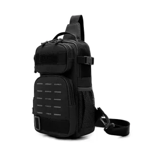 Tactical Sling Shoulder Bags Waterproof Night Reflective Strip Pack EDC Molle Chest Bag 10L Capacity Black