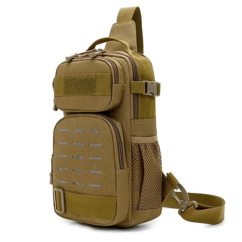 Tactical Sling Shoulder Bags Waterproof Night Reflective Strip Pack EDC Molle Chest Bag 10L Capacity Black