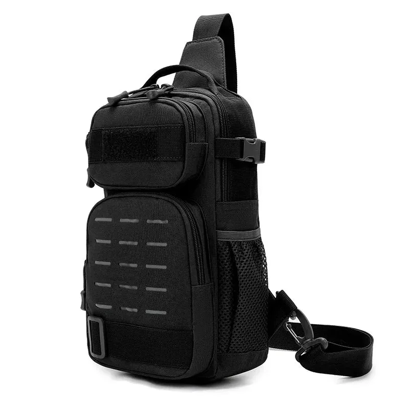 Tactical Sling Shoulder Bags Waterproof Night Reflective Strip Pack EDC Molle Chest Bag 10L Capacity Black