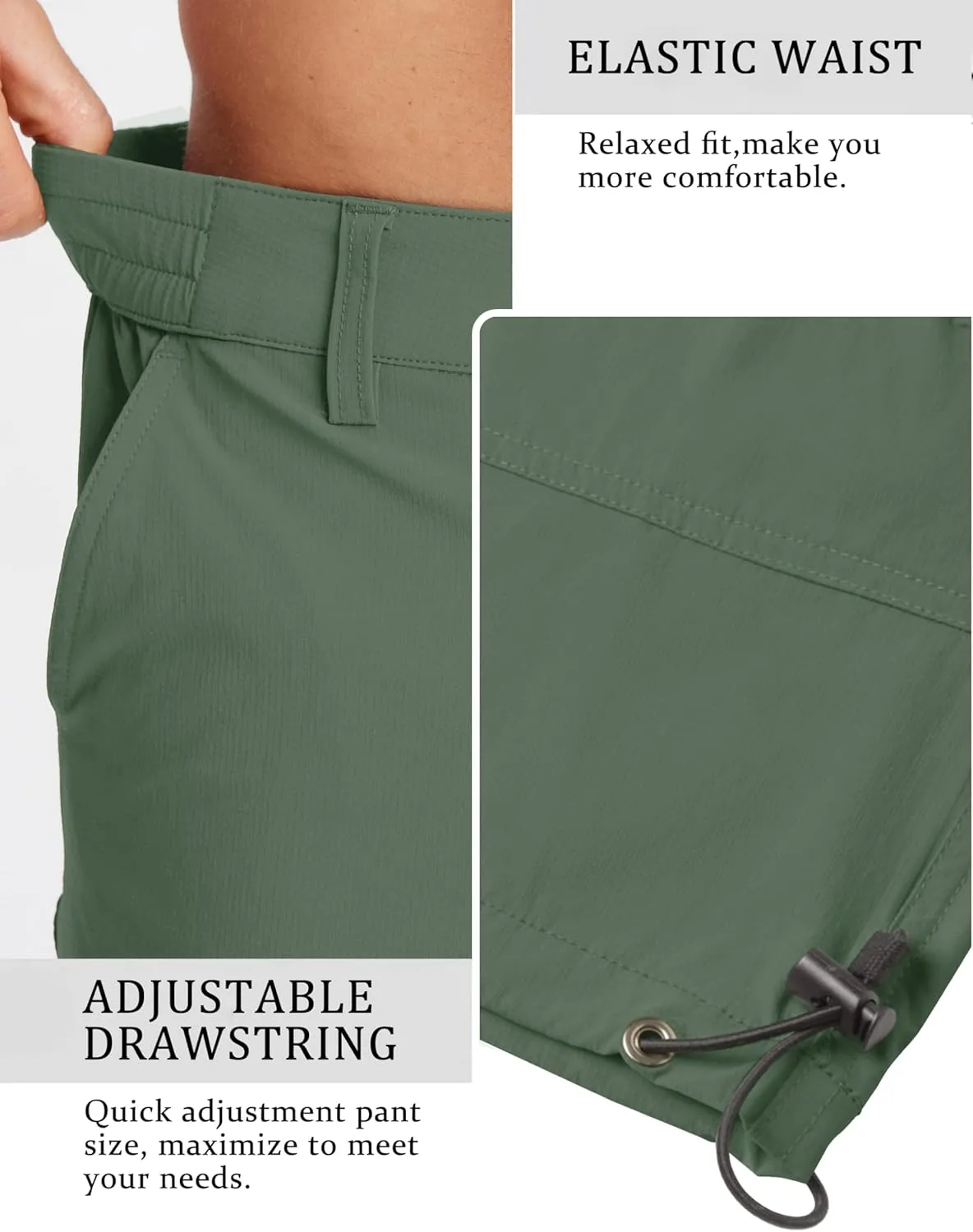 TACVASEN Men's Capri Pants Quick Dry Cargo Hiking Water Resistant Work Summer Long Shorts Below Knee