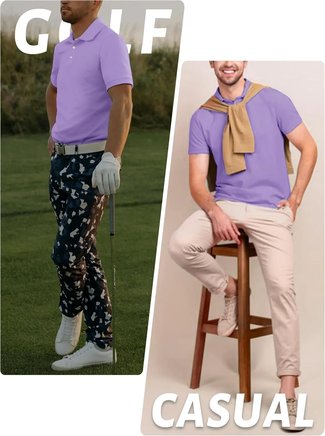 TACVASEN Mens Golf Shirt Dry Fit Mens Polo Shirts Short Sleeve Performance Golf Polos for Men with Collar Work Shirts