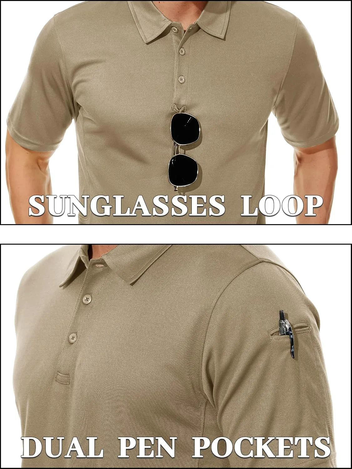 TACVASEN Mens Polo Shirt Short Sleeve Tactical Performance Collared Work Golf Shirts Dry Fit Pique Polos for Summer