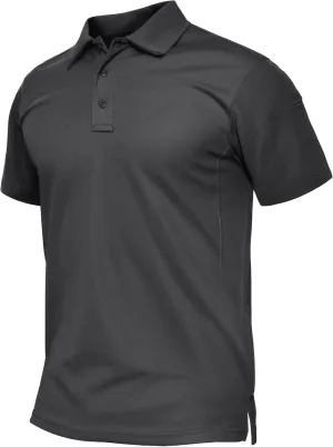 TACVASEN Mens Polo Shirt Short Sleeve Tactical Performance Collared Work Golf Shirts Dry Fit Pique Polos for Summer