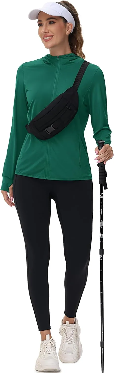 TACVASEN Women's Sun Hoodies Lightweight Jacket for Women Zip Up UPF 50  UV Shirt Long Sleeves