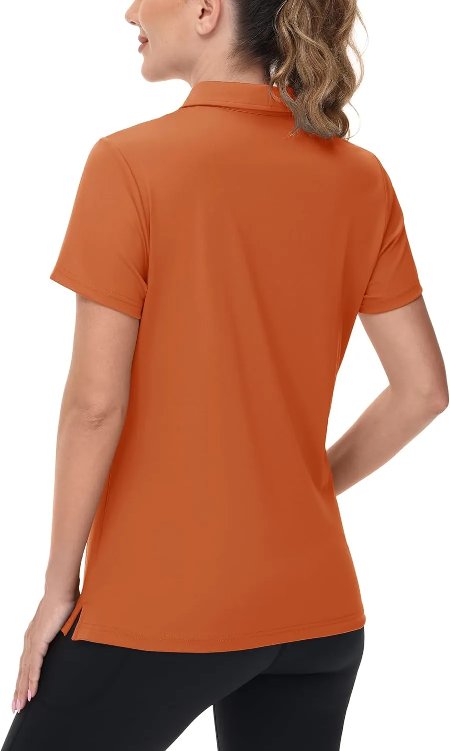 TACVASEN Women's V-Neck Polo Shirts UPF 50  Short Sleeve Sun Protection Quick Dry Golf Polos Collared Shirt