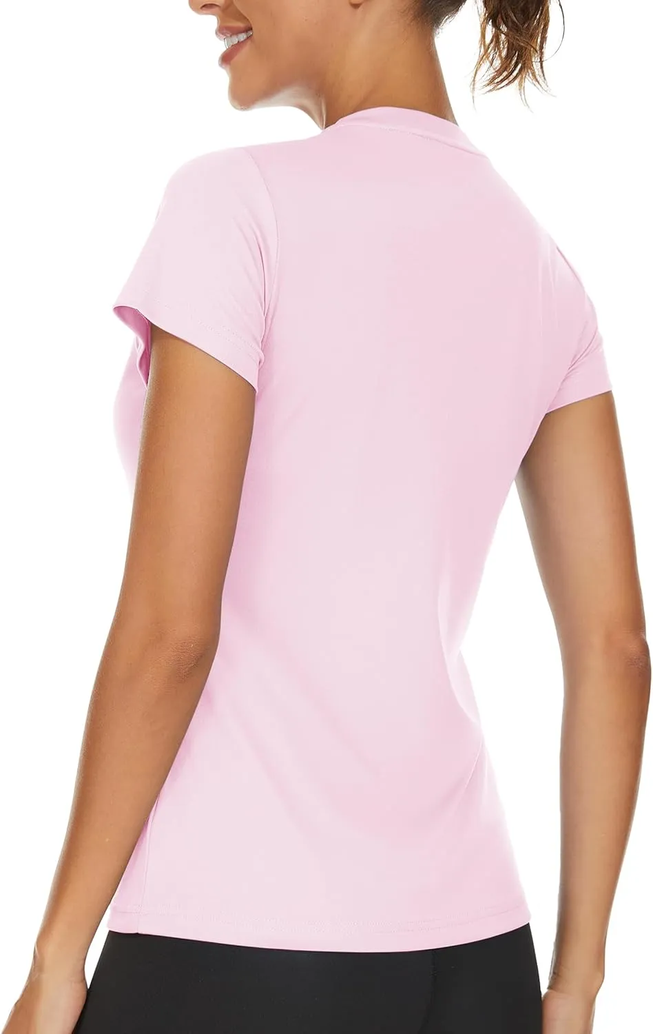 TACVASEN Workout Tops for Women UPF 50  Sun Protection V-Neck T Shirts Short Sleeve Quick Dry Athletic Running Shirts