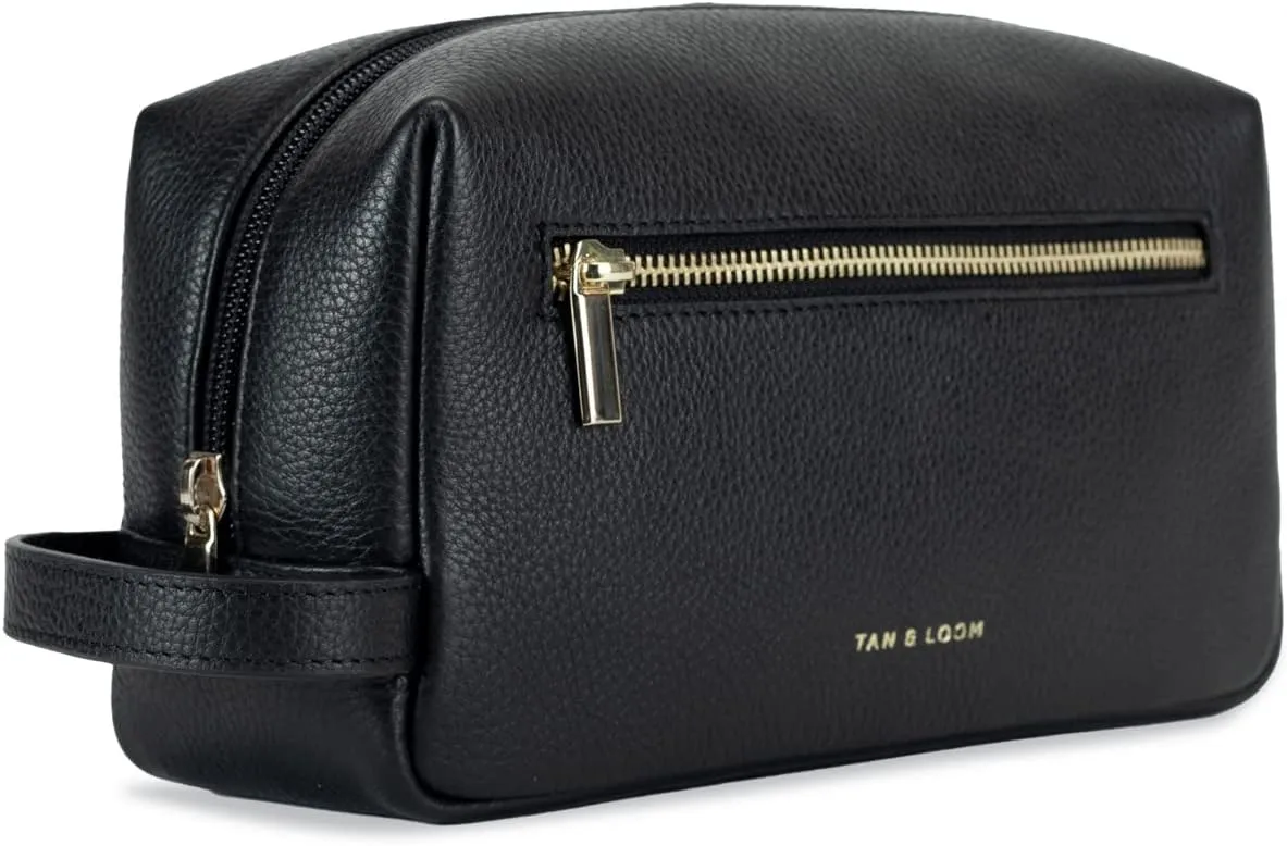 Tan & Loom Women's Genuine Leather Travel Toiletry Bag