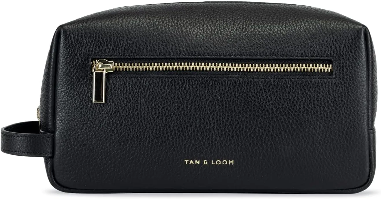 Tan & Loom Women's Genuine Leather Travel Toiletry Bag