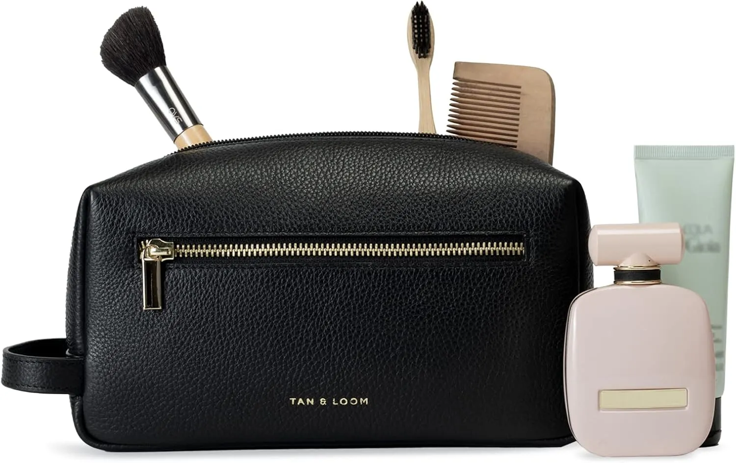 Tan & Loom Women's Genuine Leather Travel Toiletry Bag