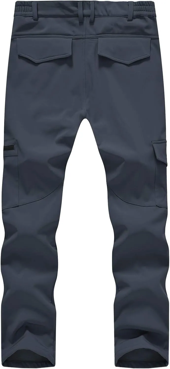 TBMPOY Men's Snow Ski Fleece Lined Hiking Pants Waterproof Winter Snowboard Warm Outdoor Insulated Pants Windproof