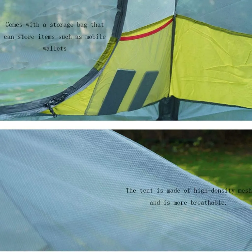 Tent for Camping Ultralight Camping Tent 2 Person 20D Silicone Easy Set Up Double Layer Waterproof 3 Season Tent for Hiking Cycling Large Space for Picnic Outdoors