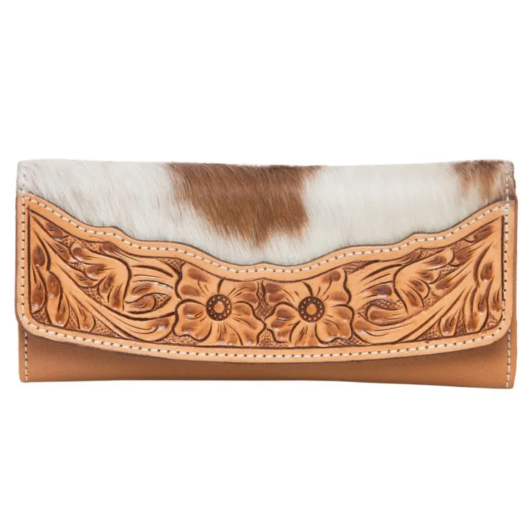 The Design Edge Oran Tooling Leather Flap Cowhide Wallet