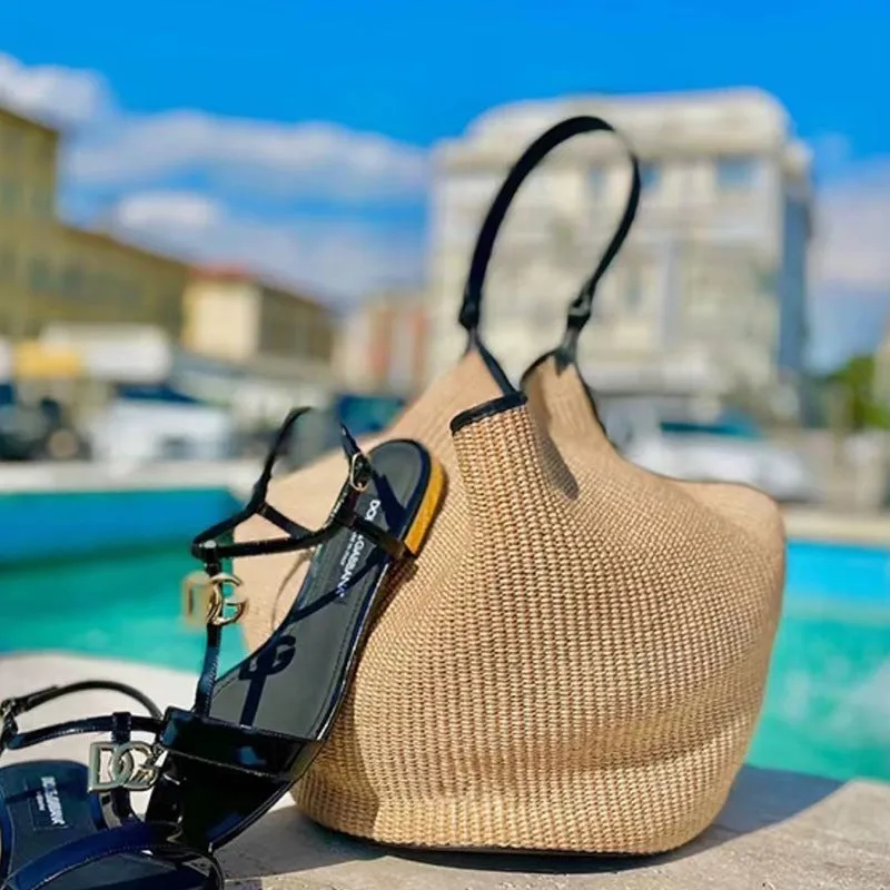 THEMEISLES Khaite  Minority Bag  Summer New Raffia Woven Bag Beach Bag Large Capacity Totes