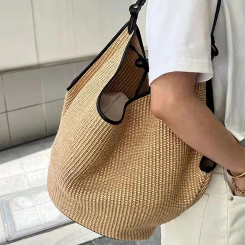 THEMEISLES Khaite  Minority Bag  Summer New Raffia Woven Bag Beach Bag Large Capacity Totes
