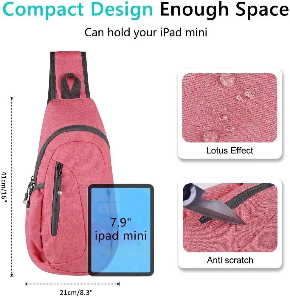 TITECOUGO Small Sling Bag, Lightweight Crossbody Backpack for Men Women, Shoulder Bag for Sports and Outdoor