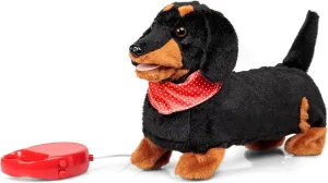 Tobar: Animigos Scampering Sausage Dog - Black & Brown - Cuddly Animated Plush Pet, Walks-Barks-Wags Tail, Fun Interactive Toy, Toddlers & Kids 18Mo 