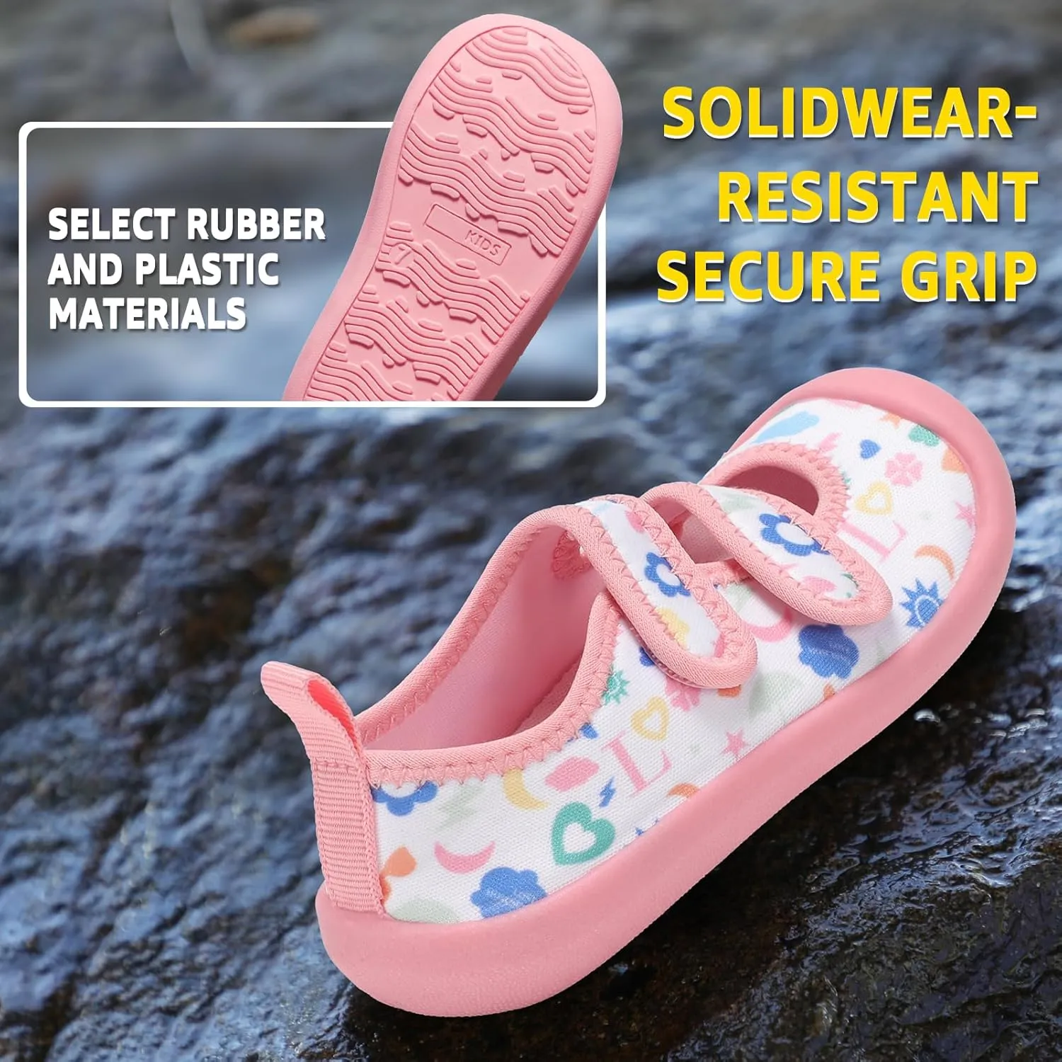 Toddler Water Shoes Boys Girls Unisex Summer Beach Quick Dry Non Slip Hook and Loop Swim Barefoot Aqua Socks