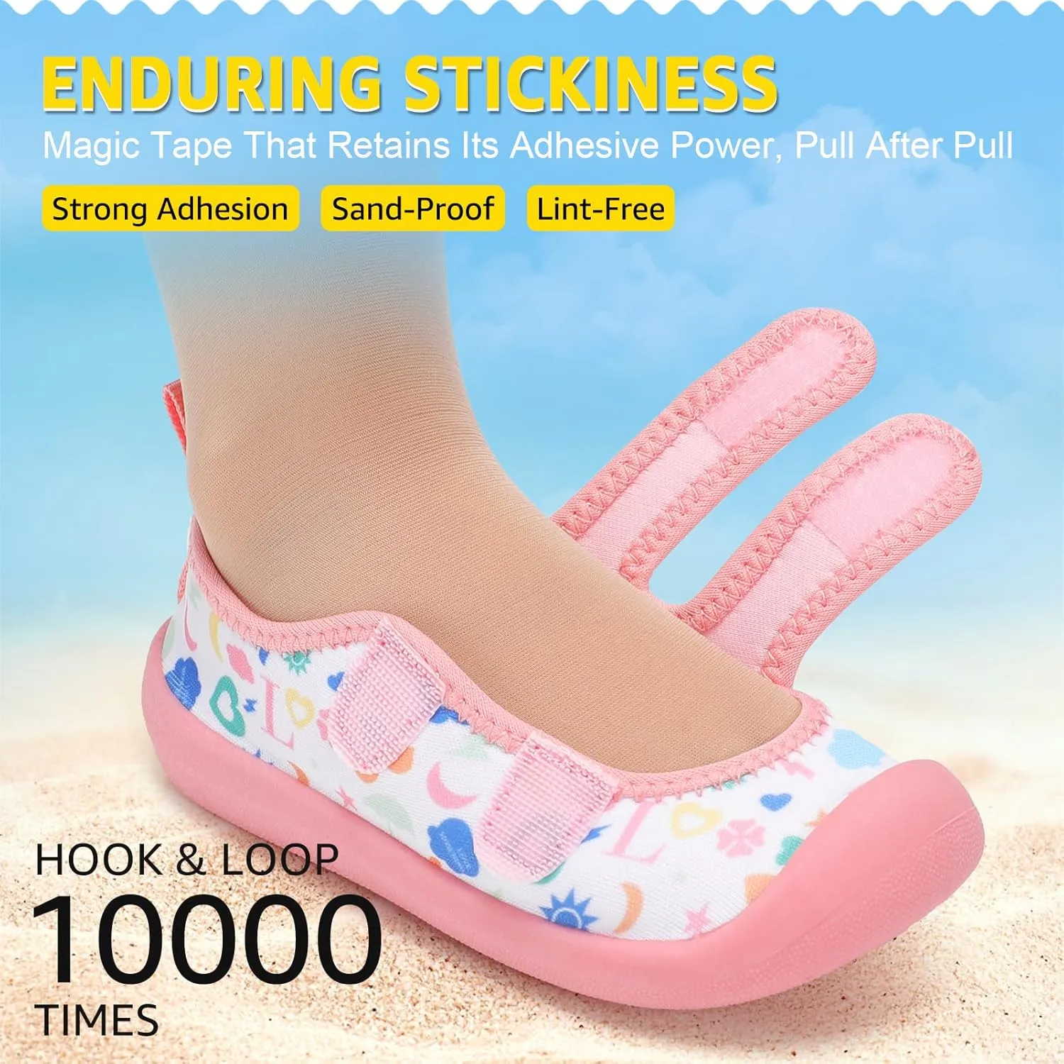Toddler Water Shoes Boys Girls Unisex Summer Beach Quick Dry Non Slip Hook and Loop Swim Barefoot Aqua Socks