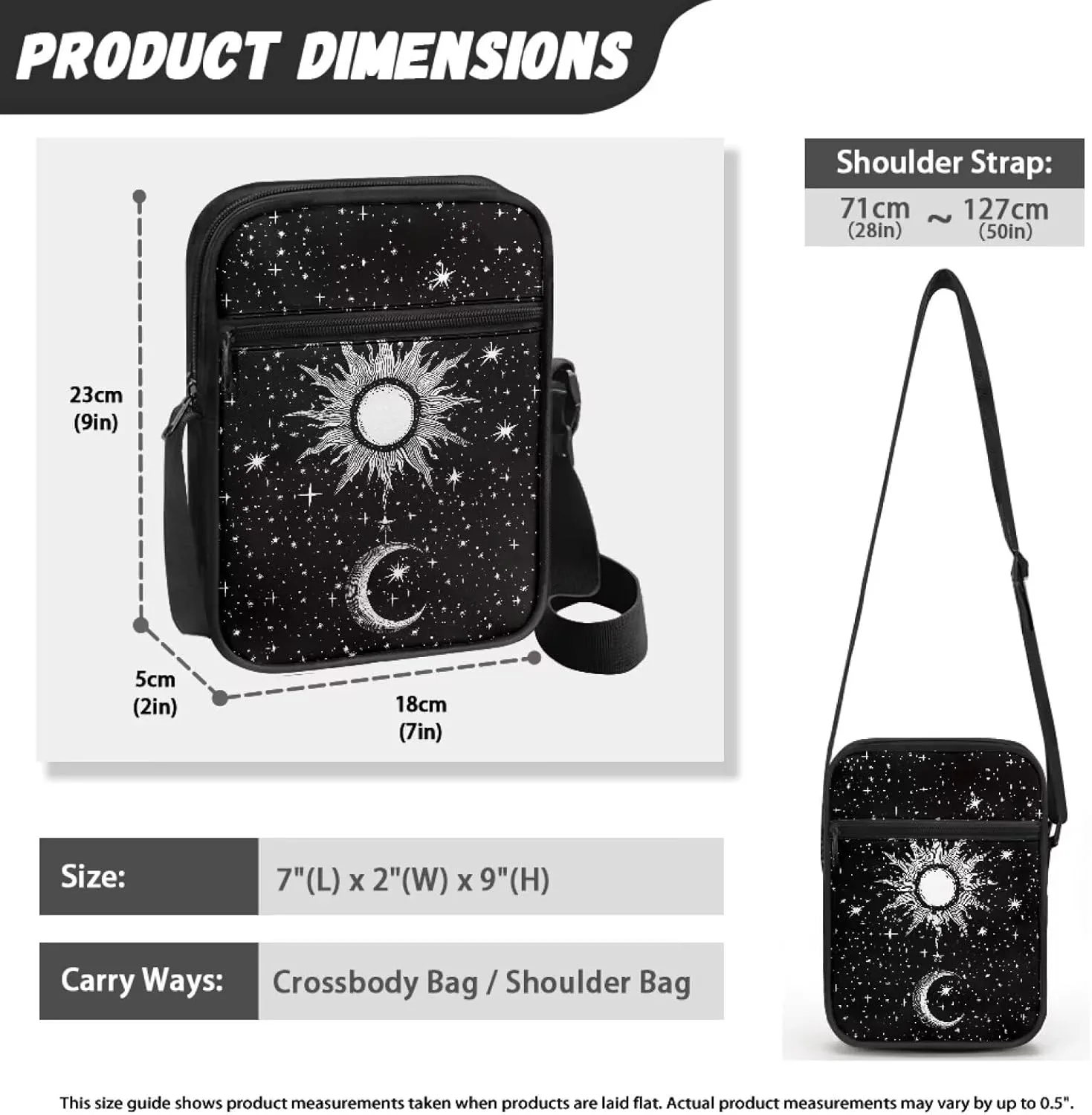 TODIYADDU Messenger Bag for Women Men Mini Shoulder Bag with Adjustable Straps Trendy Crossbody Sling Bag for Cell Phone Keys