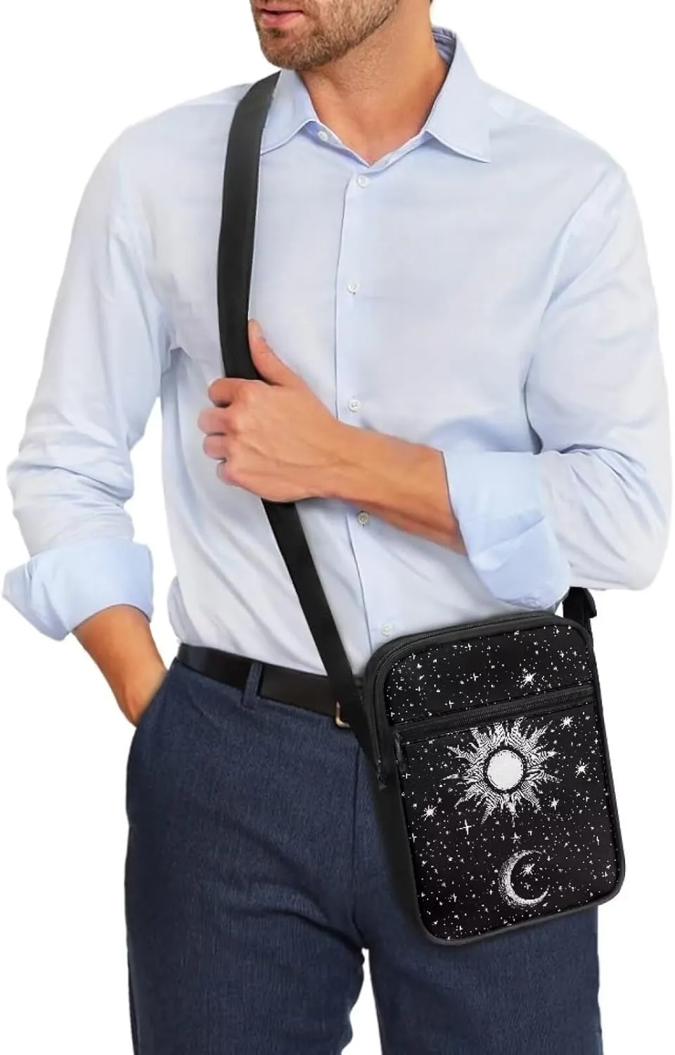 TODIYADDU Messenger Bag for Women Men Mini Shoulder Bag with Adjustable Straps Trendy Crossbody Sling Bag for Cell Phone Keys