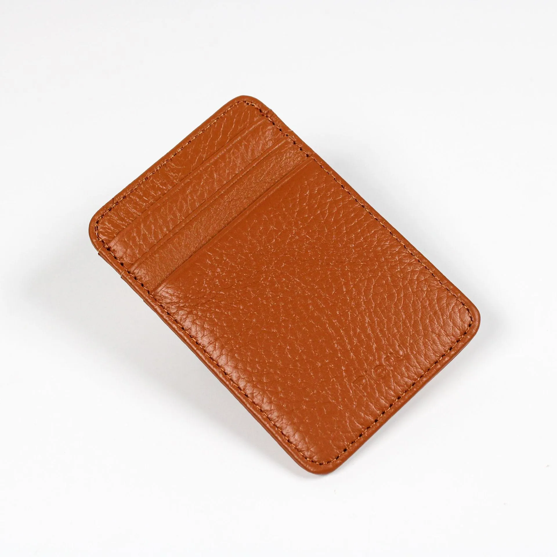Top Layer Leather Lychee Pattern Vertical Card Holder