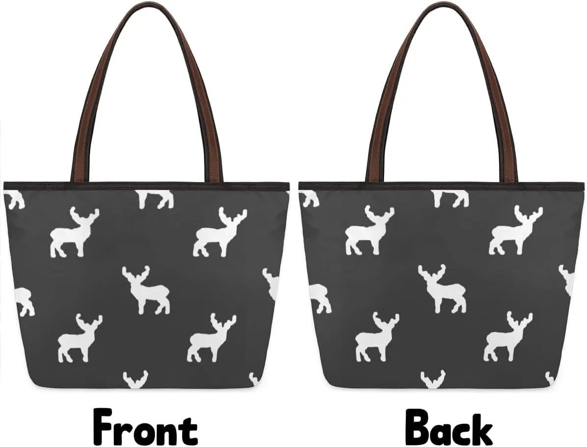 Tote Bag for Women with Zipper Large Capacity Top Handle Casual Shoulder Bag Handbag Reusable Shopping
