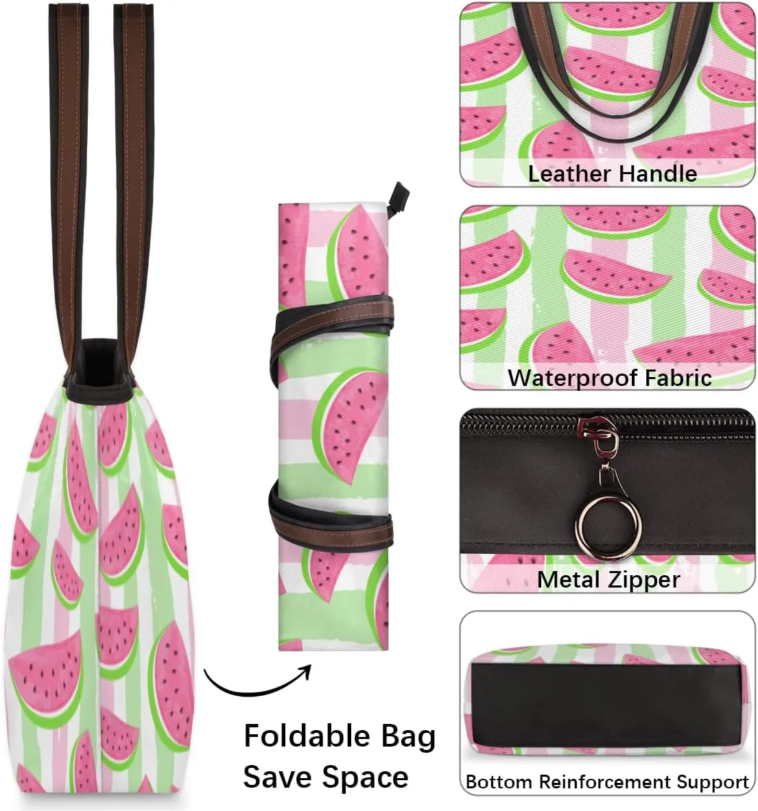 Tote Bag for Women with Zipper Large Capacity Top Handle Casual Shoulder Bag Handbag Reusable Shopping
