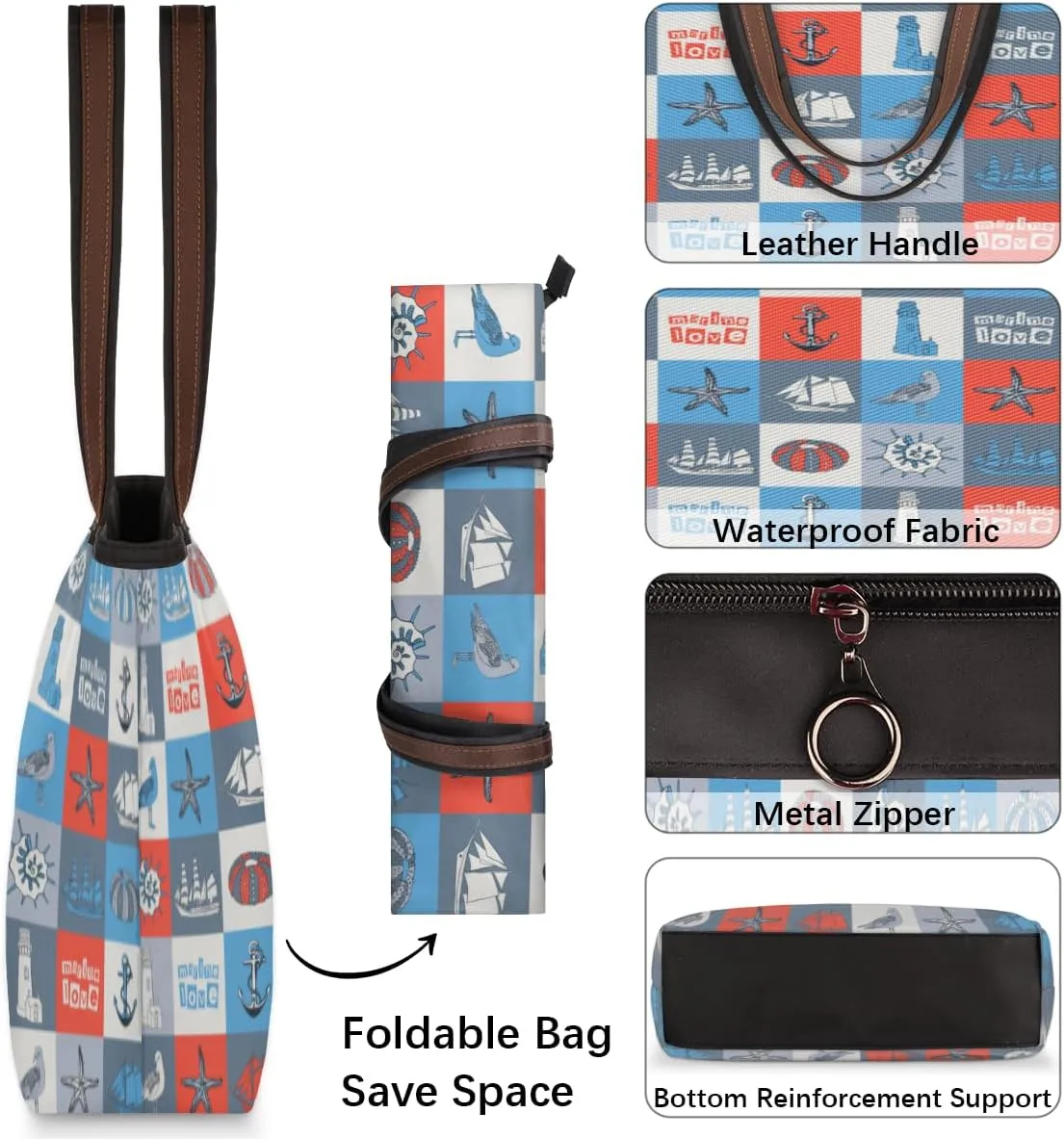 Tote Bag for Women with Zipper Large Capacity Top Handle Casual Shoulder Bag Handbag Reusable Shopping