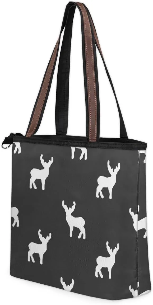 Tote Bag for Women with Zipper Large Capacity Top Handle Casual Shoulder Bag Handbag Reusable Shopping