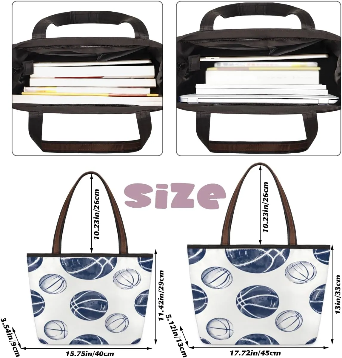 Tote Bag for Women with Zipper Large Capacity Top Handle Casual Shoulder Bag Handbag Reusable Shopping