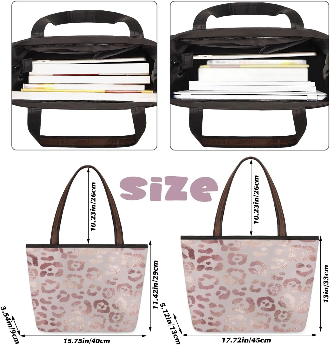 Tote Bag for Women with Zipper Large Capacity Top Handle Casual Shoulder Bag Handbag Reusable Shopping