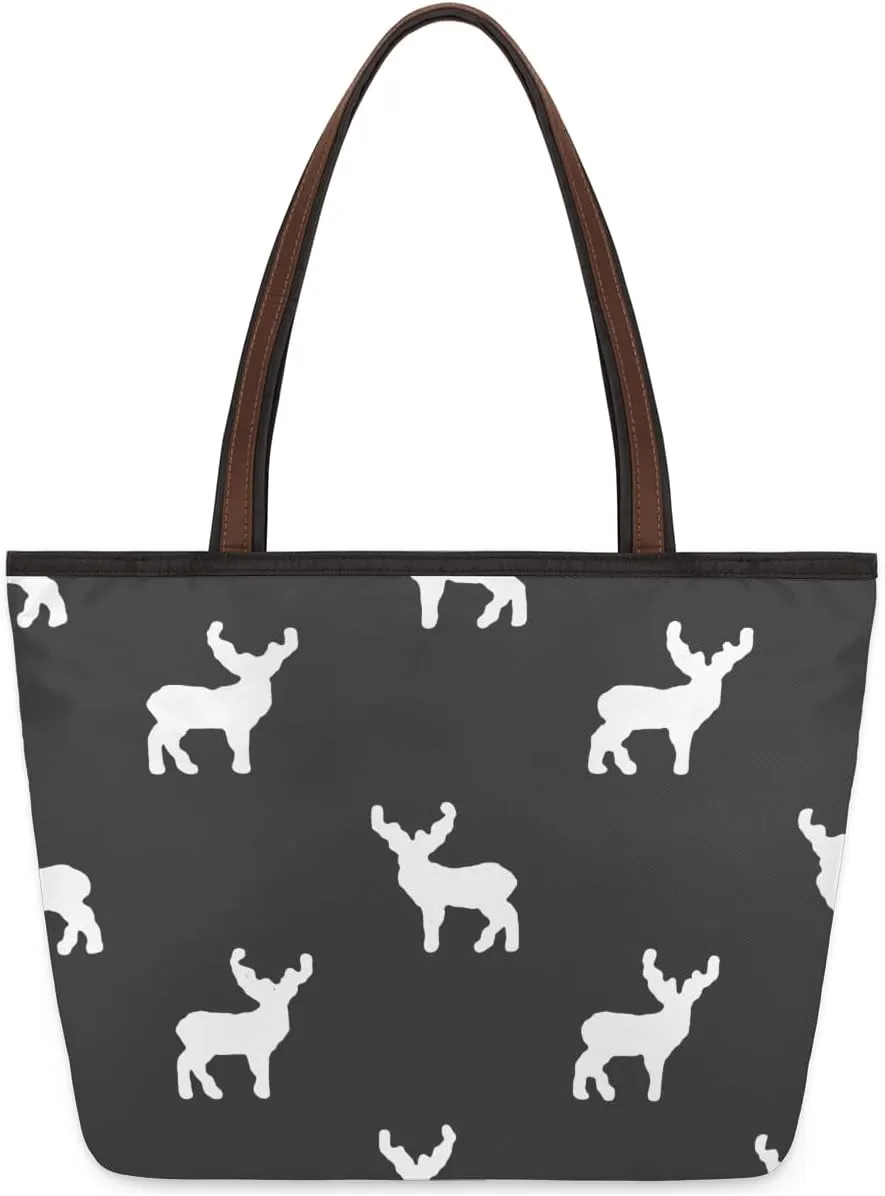 Tote Bag for Women with Zipper Large Capacity Top Handle Casual Shoulder Bag Handbag Reusable Shopping