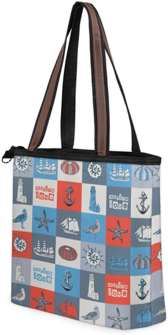 Tote Bag for Women with Zipper Large Capacity Top Handle Casual Shoulder Bag Handbag Reusable Shopping
