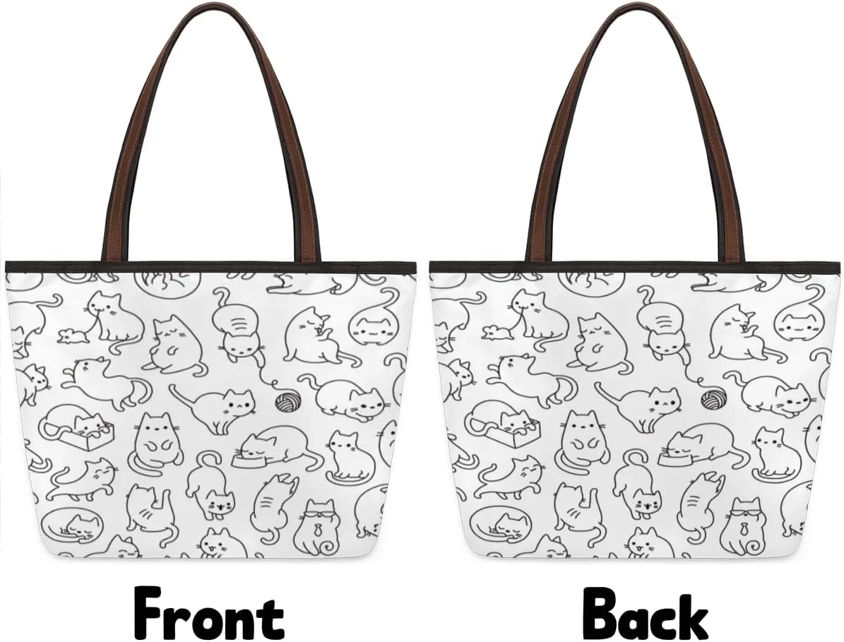 Tote Bag for Women with Zipper Large Capacity Top Handle Casual Shoulder Bag Handbag Reusable Shopping